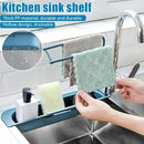 2307 Telescopic Adjustable Faucet Rack Dish Brushes Sponge Storage Shelves Sink Drain - 