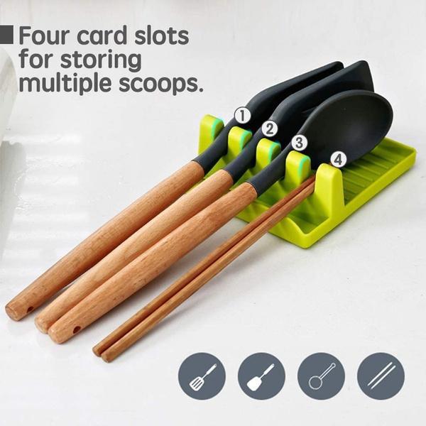 2417 4 Slots Cooking Utensil Heat Resistant Cooking Spatula Holder - Opencho