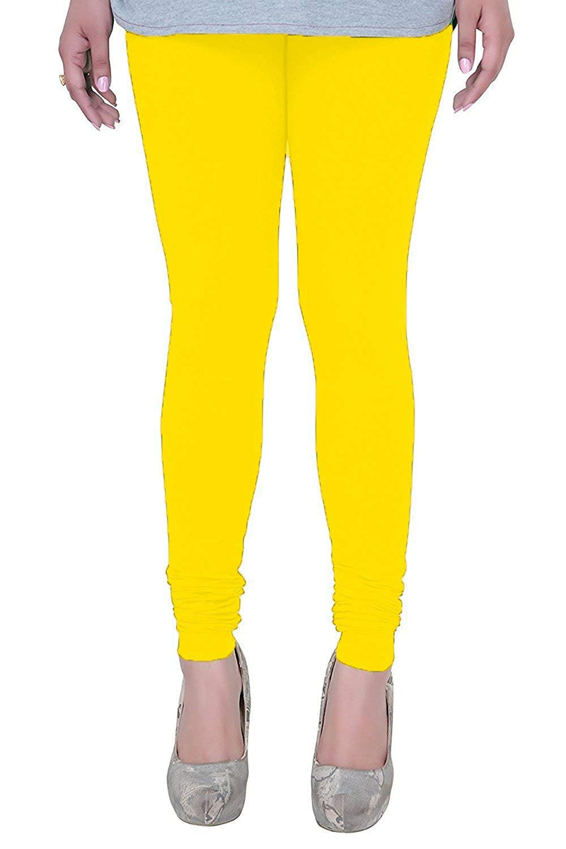 BK Cotton Lycra Legging BK00021MCLSQ | Yellow | Solid Color | High elasticity comfortable Ankle Length | Size 30 to 40 inch