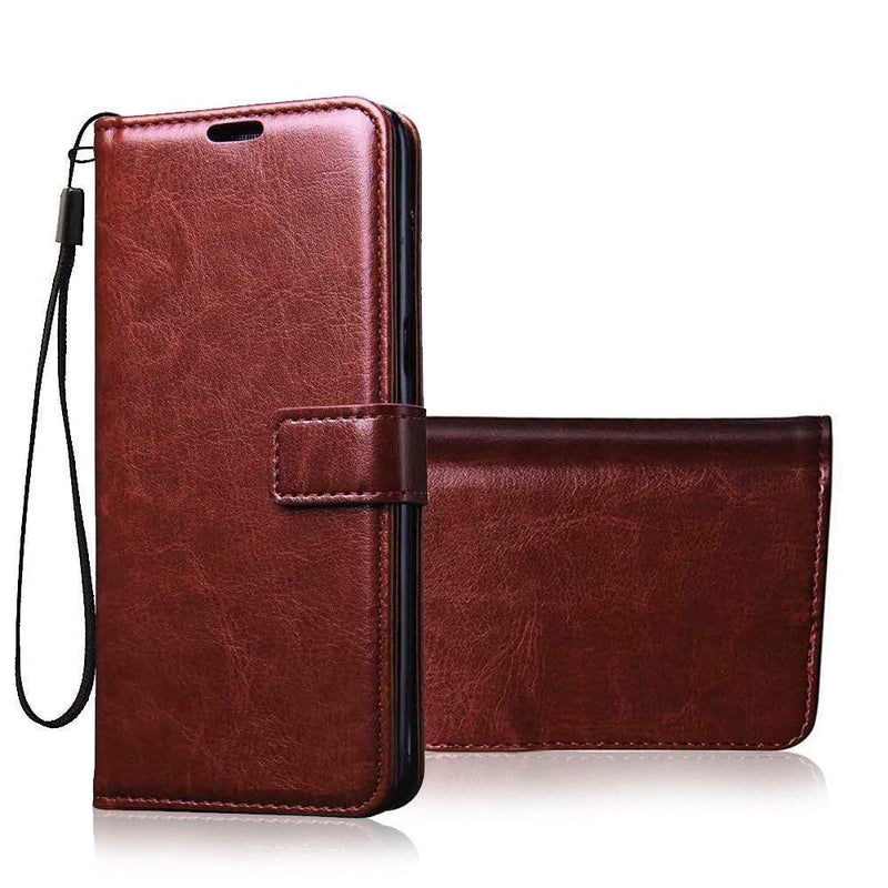 Vintage Flip Cover Leather Case for Realme X | Oppo K3 | Wallet Card Slots | Inner TPU Brown/Black - AHLV005600010BFRMXC