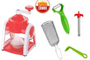 Kitchen Combo - Ice Gola Maker Machine, Vegetables Grater, Gas Lighter, Vegetable/Fruit Peeler & Vegetables Spiral Cutter/Spiral Knife (5pcs)
