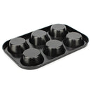 2210 Non-Stick Reusable Cupcake Baking Slot Tray for 6 Muffin Cup - Opencho