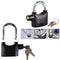 Anti Theft Security Pad Lock with Smart Alarm, Burglar Black Waterproof Siren Alarm, Padlock Electronic Alarm Lock for Door/Bicycle/Motorbike - Black