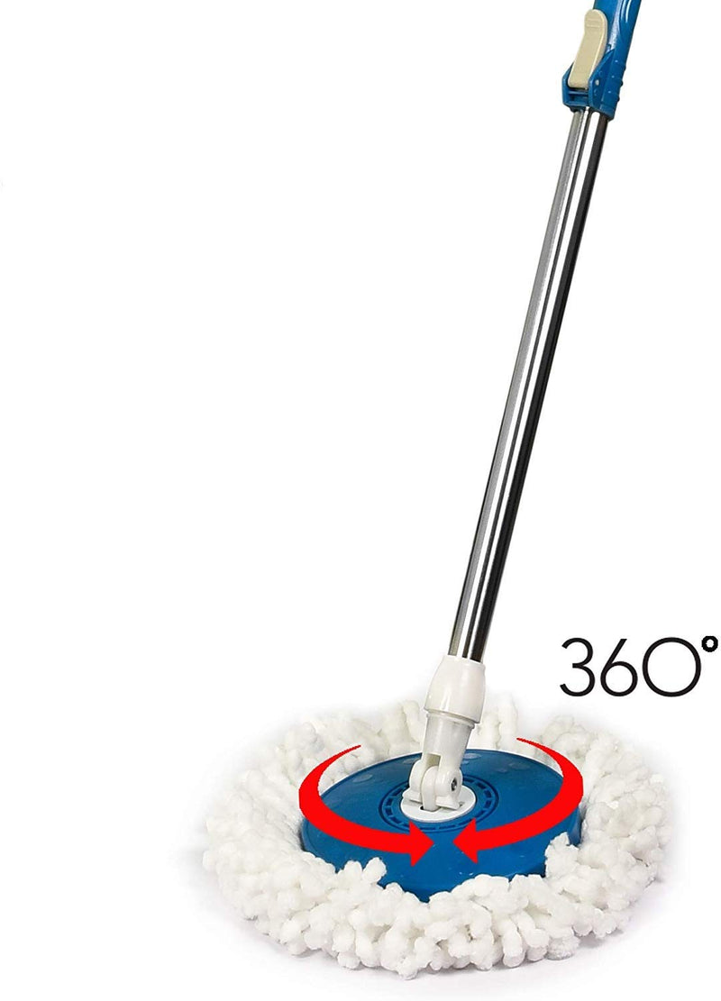 0842 Home Cleaning - Stainless Steel 360 Degree Rotating Pole Microfiber Mop Rod Stick 