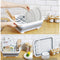 0804A Collapsible Folding Silicone Dish Drying Drainer Rack with Spoon Fork Knife Storage Holder 