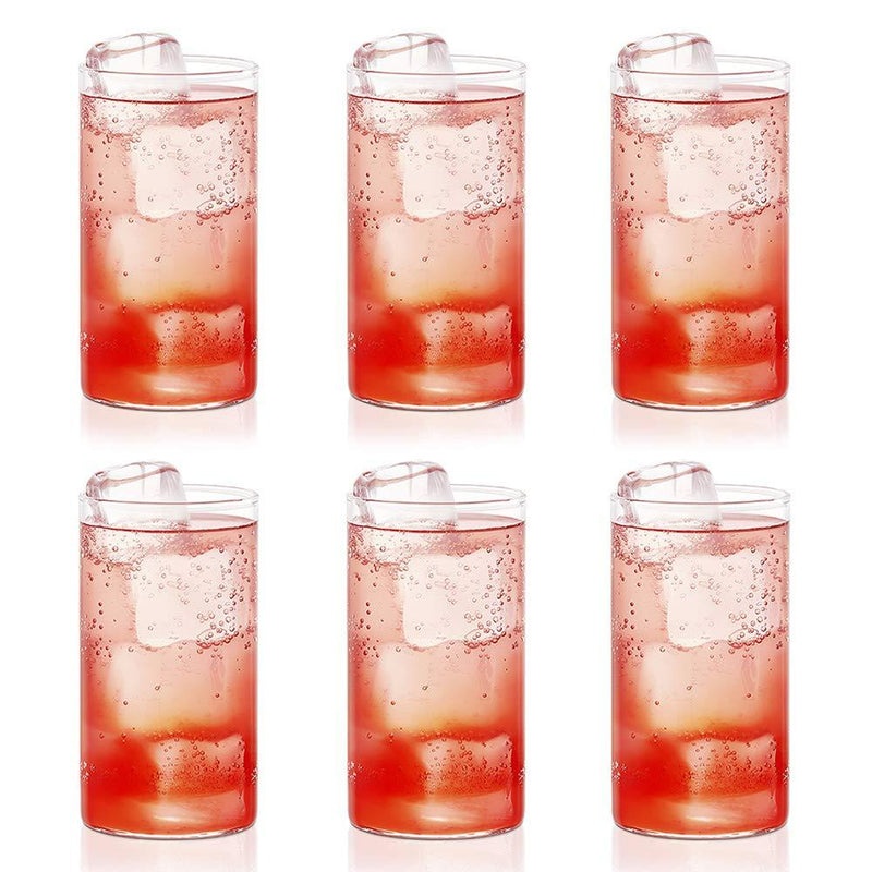 2343 Heavy unbreakable Stylish Plastic Clear look fully Transparent Glasses Set 330ml (6pcs) - 