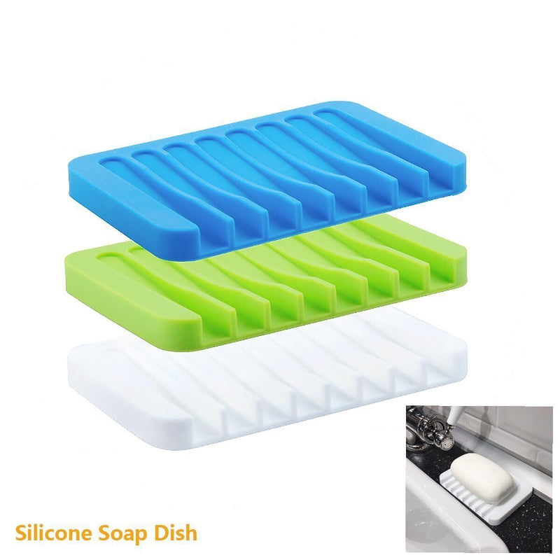 1071 Self Draining Drying Mat Silicone Soap Dish - DeoDap