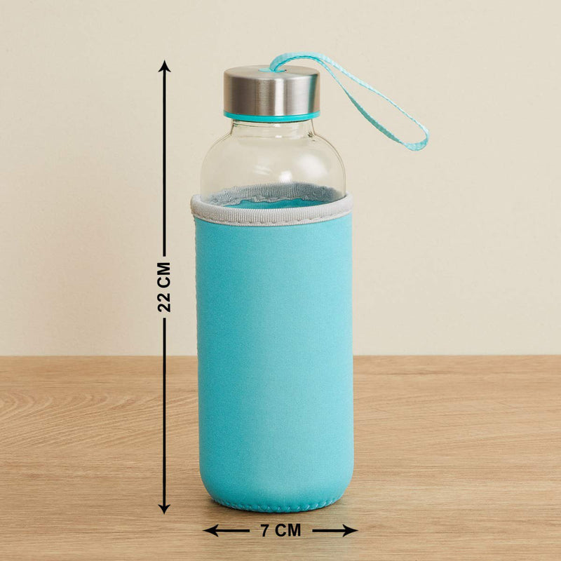 1199 Glass Water Bottle (500 ml) With Cover - 