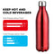 Red-Blue Combo Stainless Steel Vacuum Insulated Water Bottle | 500 ml Hot Cold Double thermal Wall hiking, School travel Flask Tumbler (Set of 2)