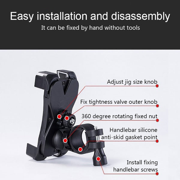 1456 Bike Phone Mount Anti Shake and Stable Cradle Clamp with 360Ã‚Â° Rotation 