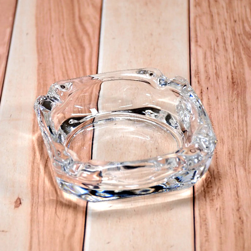 4064 Glass Brunswick Crystal Quality Cigar Cigarette Ashtray Round Tabletop for Home Office Indoor Outdoor Home Decor 