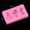 1137 Cake Decorating Baking 3 Cavity Cactus Silicone Chocolate Mold (Pink) - Opencho