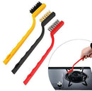 0184 -3 Pc Mini Wire Brush Set (Brass, Nylon, Stainless Steel Bristles)