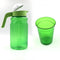 3734A Unbreakable Plastic Drinking Water/Juice Jug and 6 pieces Glass (Assorted color)