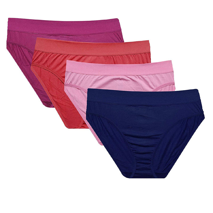 Women's Plus Comfort Covered Cotton Assorted Brief Panty, 5 Pack