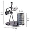 1636 Iron Musician Playing Bass Guitar Pen Stand Showpiece - DeoDap