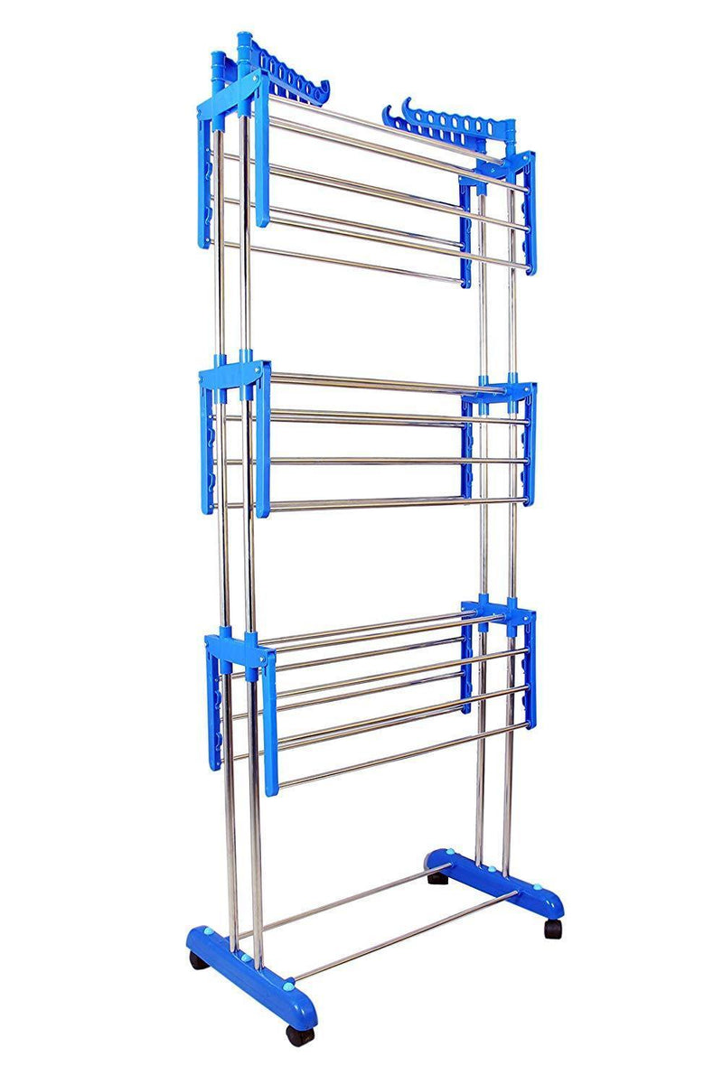 0733 Stainless Steel Double Pole 3 Layer Cloth Drying Stand