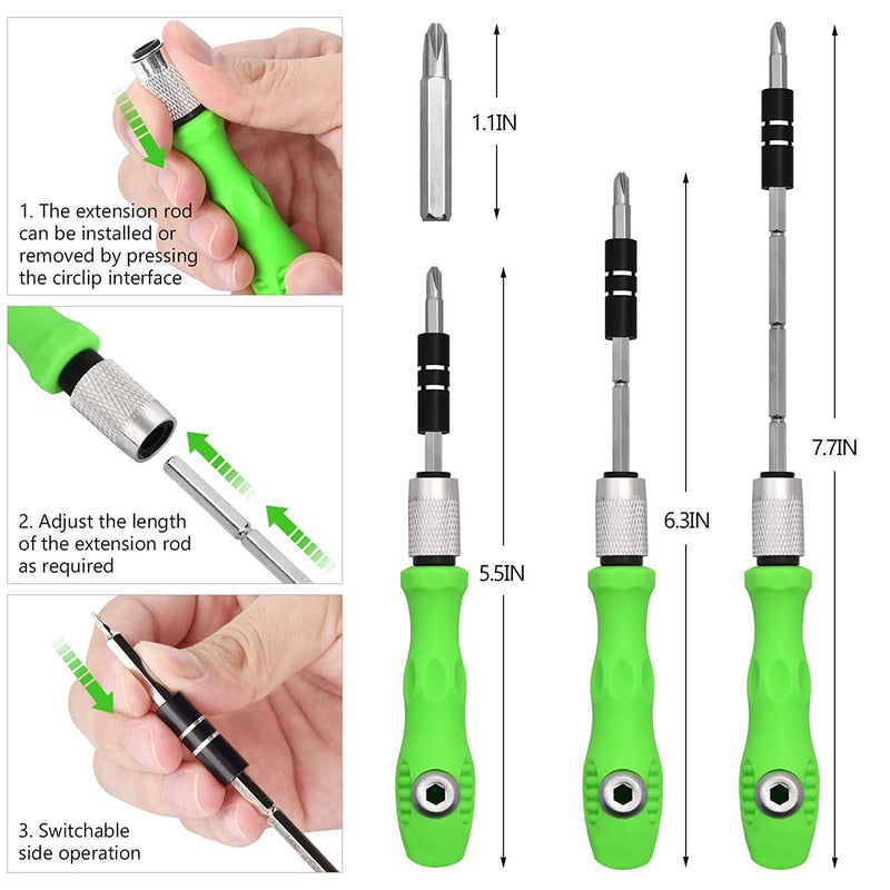 1557 32 in 1 Mini Screwdriver Bits Set with Magnetic Flexible Extension Rod - DeoDap
