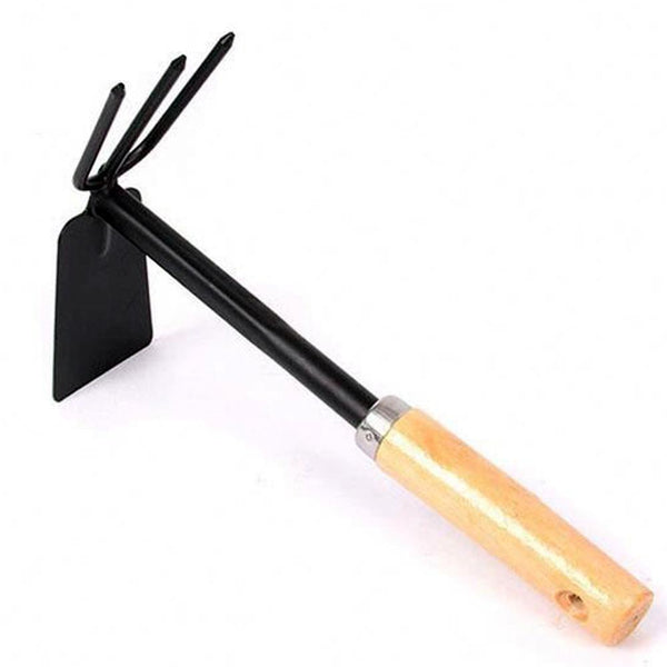 1578 2 in 1 Double Hoe Gardening Tool with Wooden Handle - Opencho