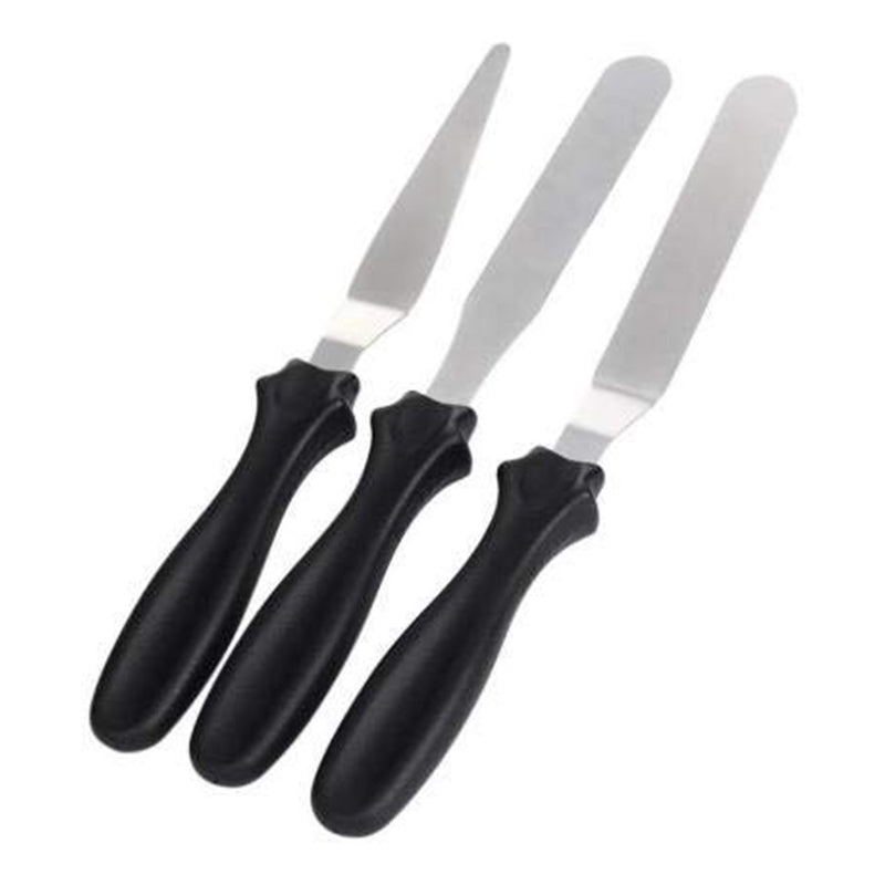 7610 3-in-1 Multi-Function Stainless Steel Cake Icing Spatula Knife Set