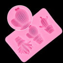 1137 Cake Decorating Baking 3 Cavity Cactus Silicone Chocolate Mold (Pink) - Opencho