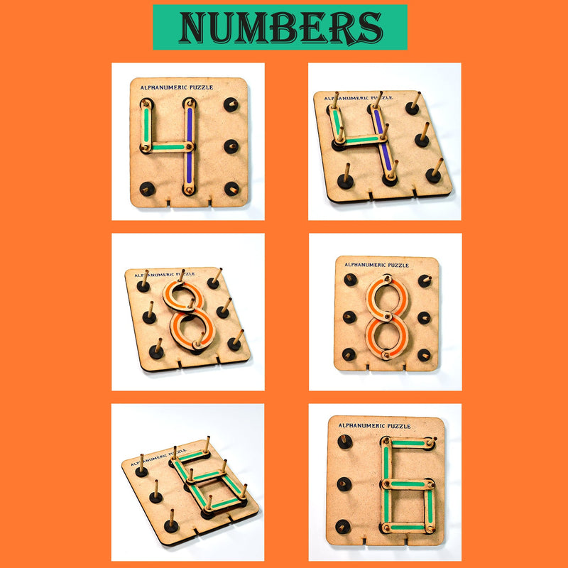 4432 Wooden Alphabets Construction Puzzle Toys For Kids 3 To 5 Years | Great Tool For Teaching Letters, Numbers & Common Shapes. 
