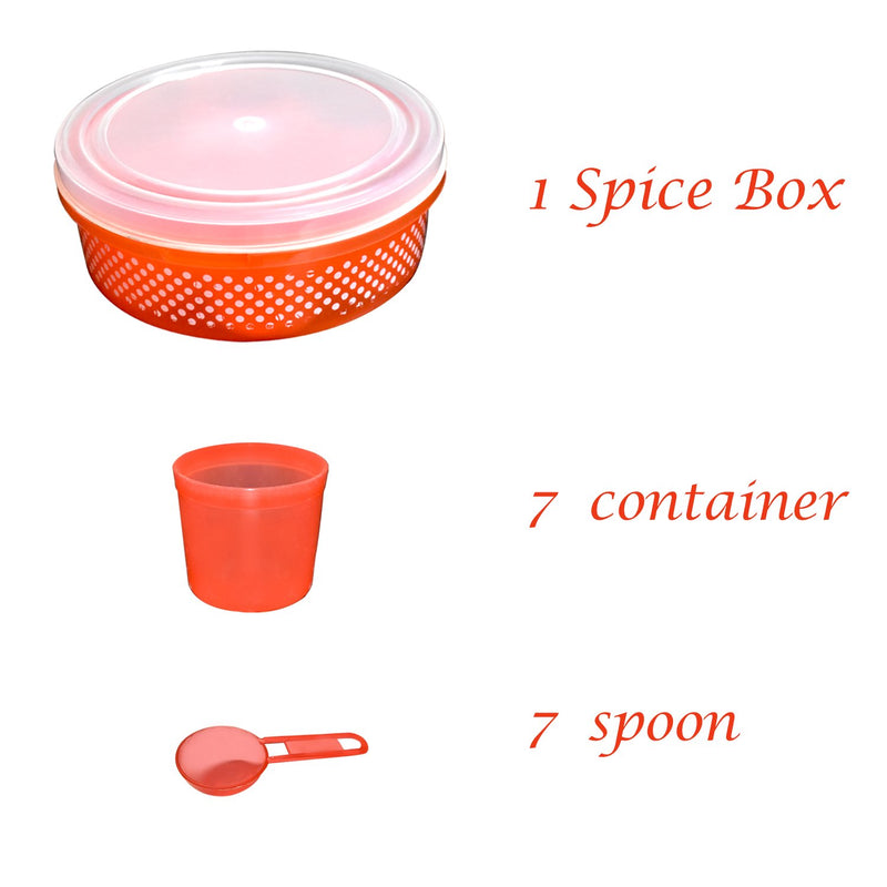 2392 Plastic Round Spice Box / Masala Dabba - 