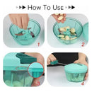 2072 3 BLADE MANUAL BLUE FOOD CHOPPER, COMPACT & POWERFUL HAND HELD VEGETABLE CHOPPER. 