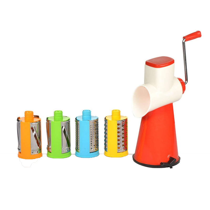 2319 Rotary Drum Vegetable Fruit Cutter & Vegetable Grater For Kitchen & Home Use 4 ( Blades ) 