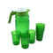 3734A Unbreakable Plastic Drinking Water/Juice Jug and 6 pieces Glass (Assorted color)