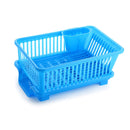 8132 Ganesh 3 in 1 Large Plastic Kitchen Sink Dish Rack Drainer Drying Rack Washing Basket with Tray for Kitchen, Dish Rack Organizers, Utensils Tools Cutlery 