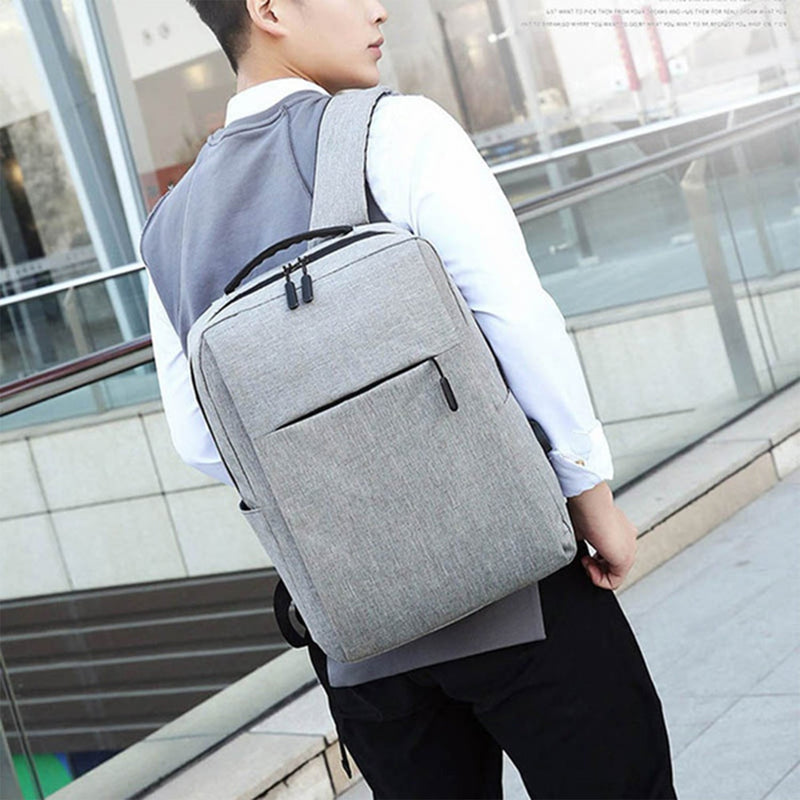 6219 Gray Travel Laptop Backpack With USB Charging Port 