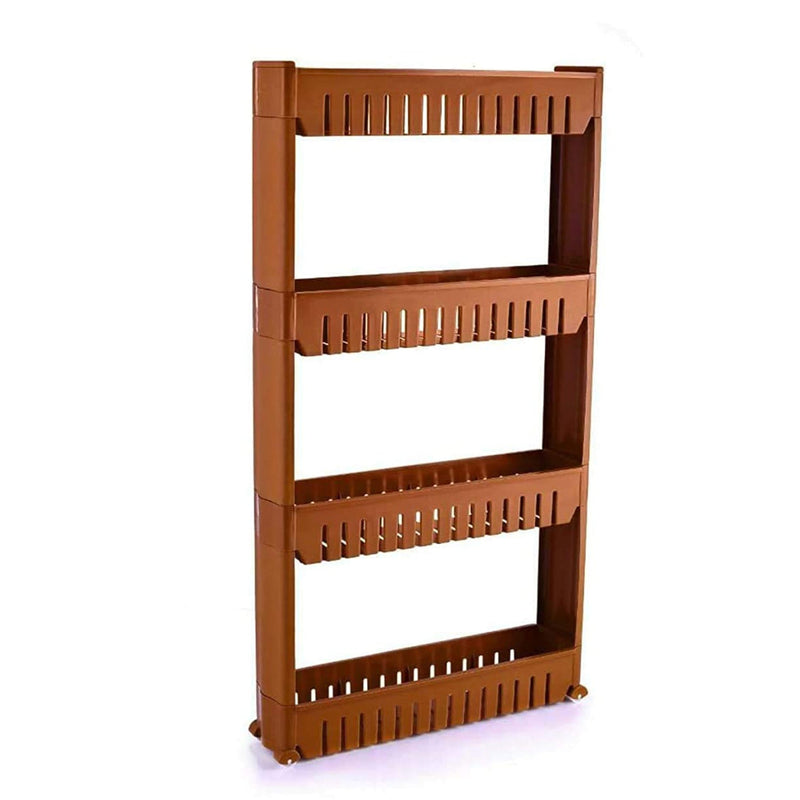 2636 4 Layer Storage Organiser Slim Rack Shelf with Wheel