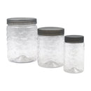 0598 3pcs Stone Jars Set (Big 1200ml, Medium 600ml & Small 250ml size) (plastic material)