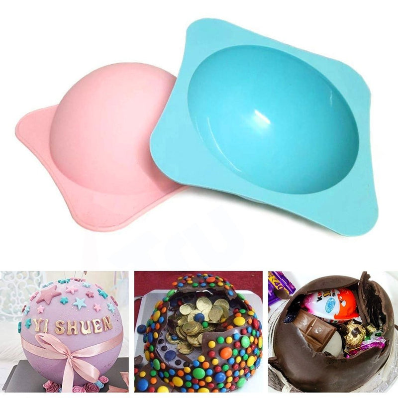 3318 Pinata Silicon Half Sphere Half Round Cake Mould - Opencho