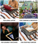 FOLDABLE BED STUDY TABLE PORTABLE MULTIFUNCTION LAPTOP TABLE LAPDESK FOR CHILDREN BED FOLDABLE TABLE WORK OFFICE HOME WITH TABLET SLOT & CUP HOLDER 