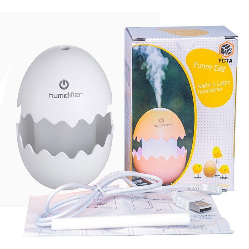 393 Funny USB Mini Egg humidiier with Colorful Night Light egg tumbler Aroma Diffuser for Car Home Office Mist Maker egg air purifier LED Light