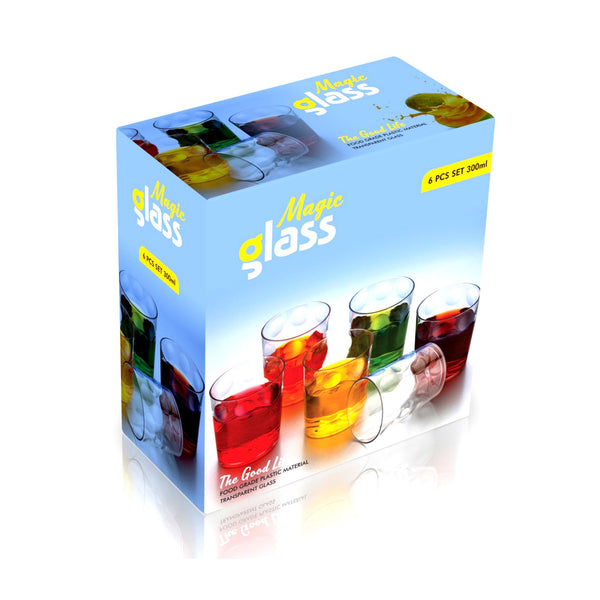 2340 Multi Purpose Unbreakable Drinking Glass (Set of 6 Pieces) (300ml) - 