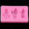 1137 Cake Decorating Baking 3 Cavity Cactus Silicone Chocolate Mold (Pink) - Opencho