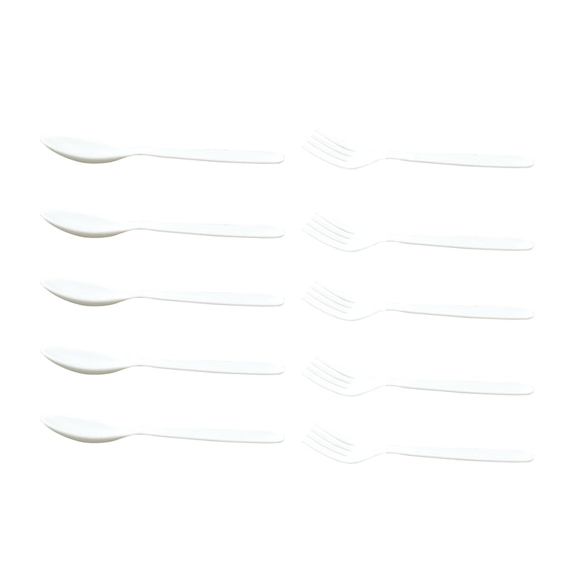 2422 Dinnerware Cutlery Premium Plastic Spoon And Fork Set - 10 pcs - 