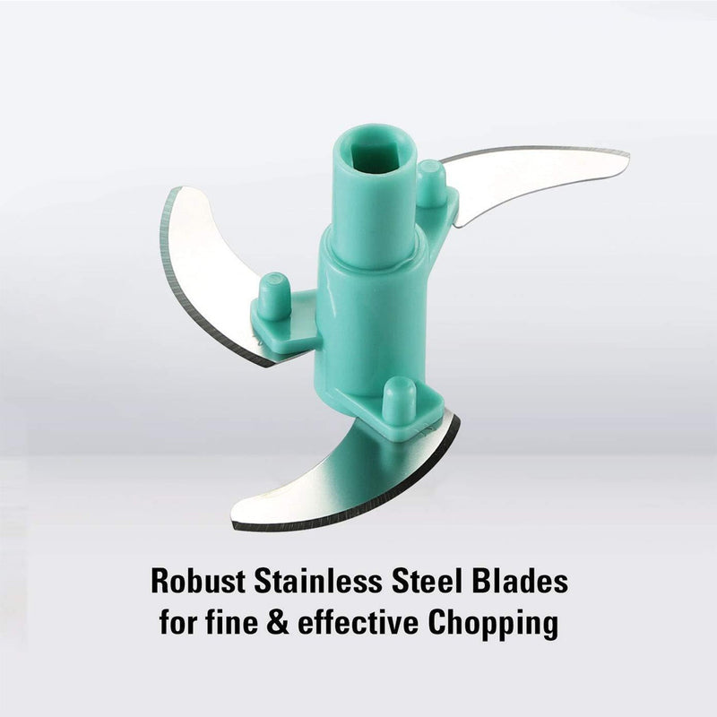 2054 3 BLADE MANUAL GREEN FOOD CHOPPER, COMPACT & POWERFUL HAND HELD VEGETABLE CHOPPER. 
