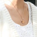 Fashion Women Bead Chain Necklace Pendant Heart Shaped Photo Locket Jewelry Gift