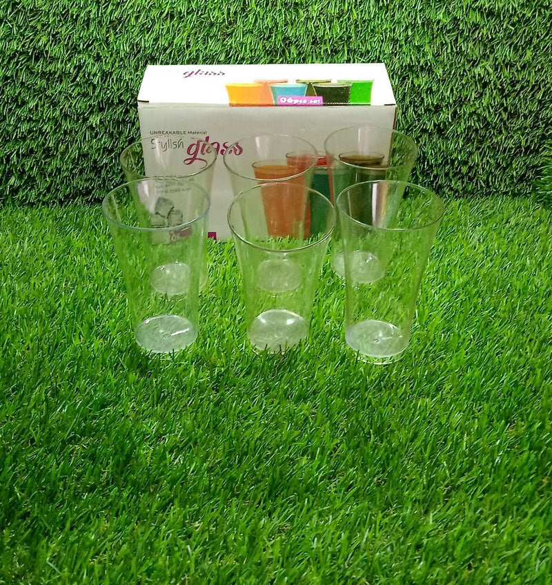 2849 Drinking Glass Juice Glass Water Glass Set of 6 Transparent Glass 