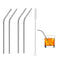 0581 Stainless Steel Straws & Brush (4 Bent straws, 1 Brush) -5pcs