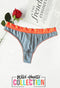 CANDYCOUTUR Cotton Lace Thong Panty In Blue/Neon Orange(sold out)