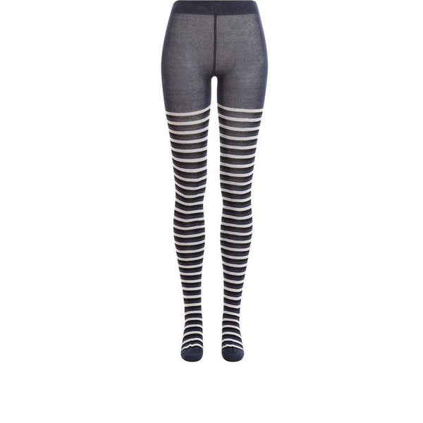 CARON CANNA CANNA grey striped fitness tights