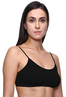 Very Smart &  Black Thin Straps Sports Bra