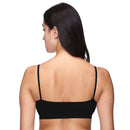 Very Smart &  Black Thin Straps Sports Bra