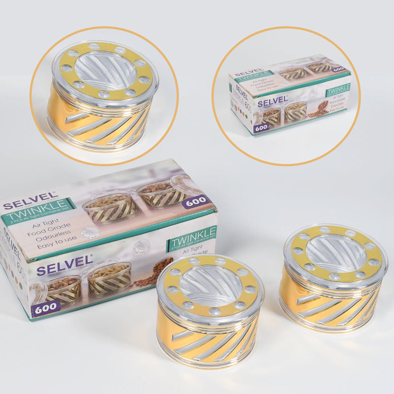 5286 Twinkle Air Tight Container 2pc Set With Air Tight Lid For Home & Kitchen Use Container 