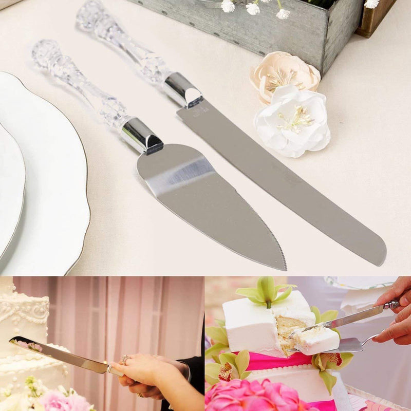 2131 Stainless Steel Cake Knife Server Set with Handle Slicer - 